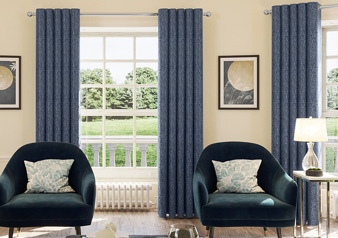 Tiverton, Indigo - Made to Measure Curtains - Image 3